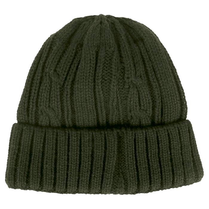Cable Knit Beanie - Olive