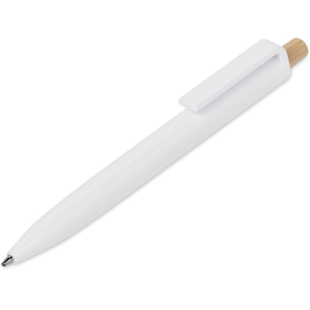Altitude Tickit Recycled Plastic & Bamboo Ball Pen - SOLID WHITE