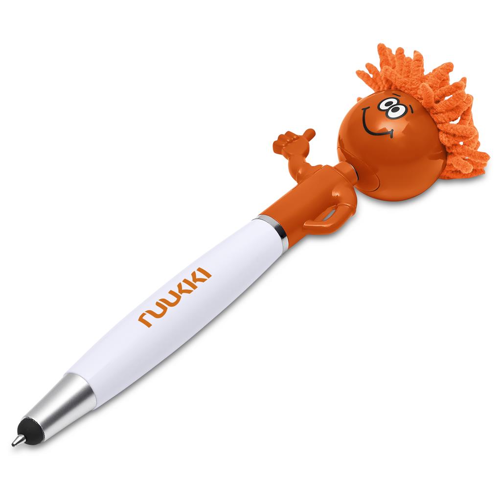 Altitude Moptopper Thumbs-Up Stylus Ball Pen & Screen Cleaner - ORANGE