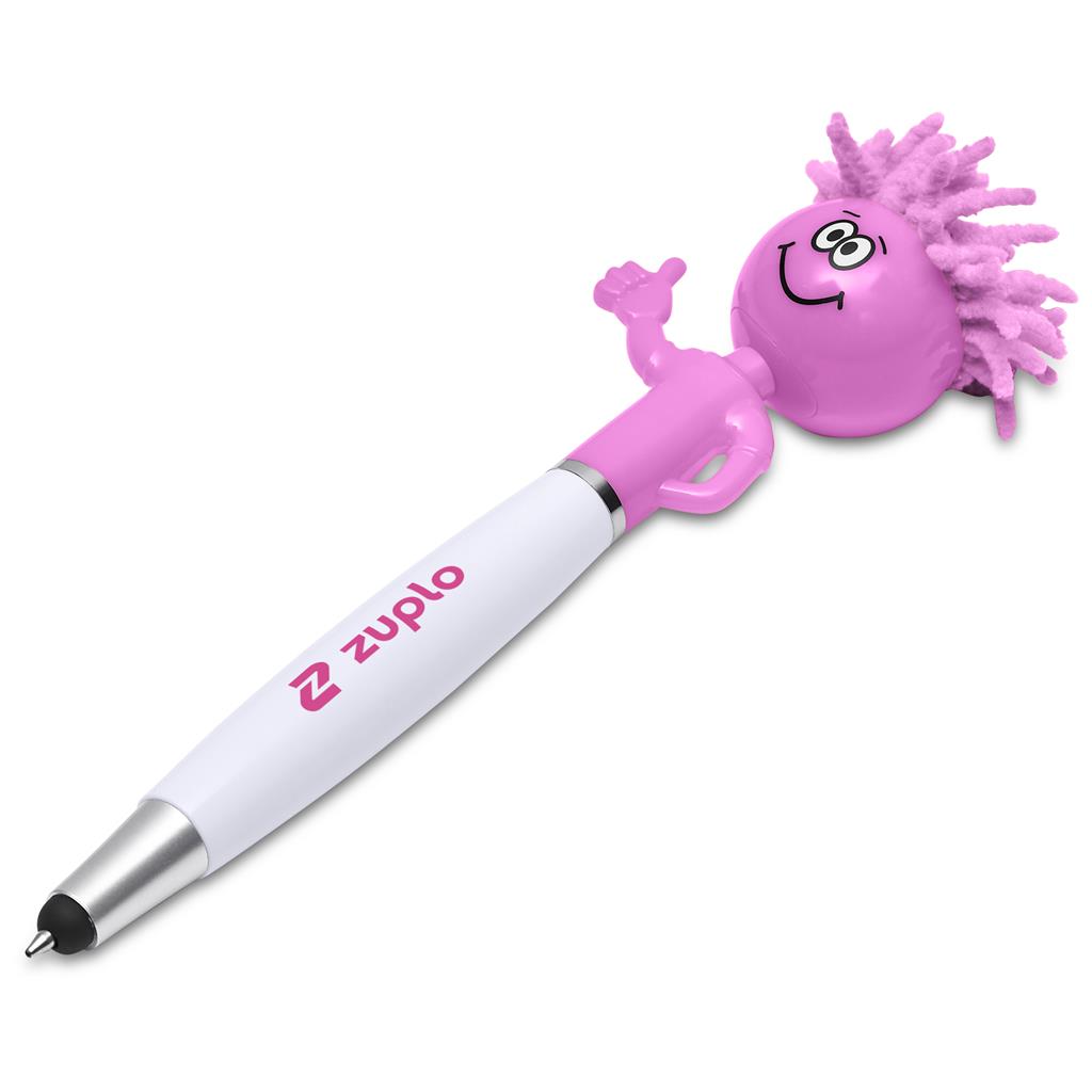 Altitude Moptopper Thumbs-Up Stylus Ball Pen & Screen Cleaner - PINK