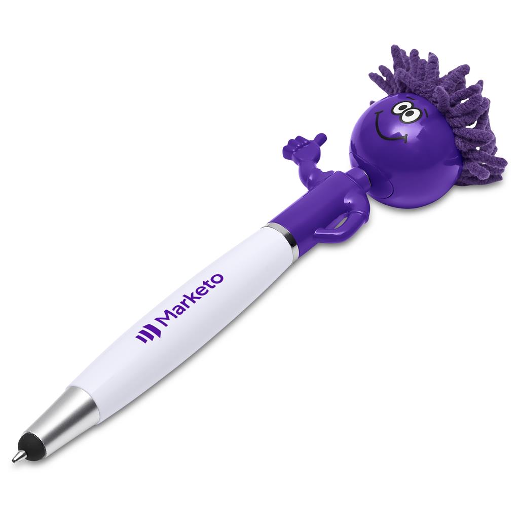 Altitude Moptopper Thumbs-Up Stylus Ball Pen & Screen Cleaner - PURPLE