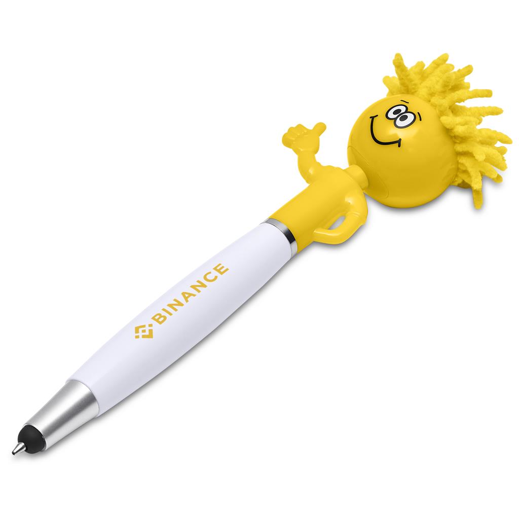 Altitude Moptopper Thumbs-Up Stylus Ball Pen & Screen Cleaner - YELLOW