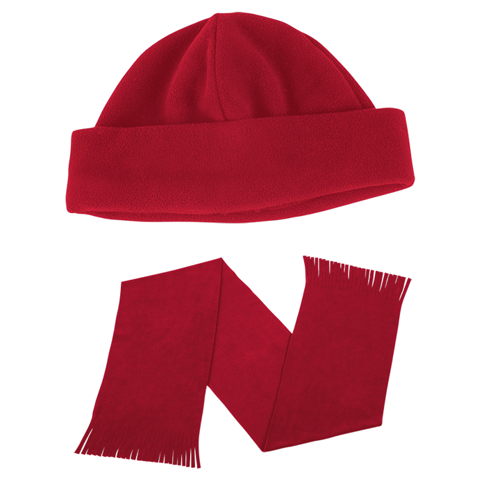 Glacier Scarf and Beanie Set - Red