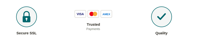 Secure SSL checkout, trusted payments, quality guaranteed